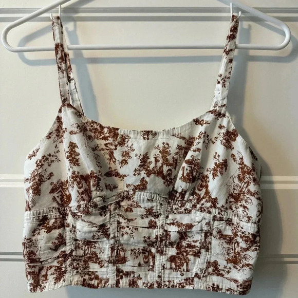 Forever 21 Toile Pattern Crop Top Size Small - Picture 1 of 7